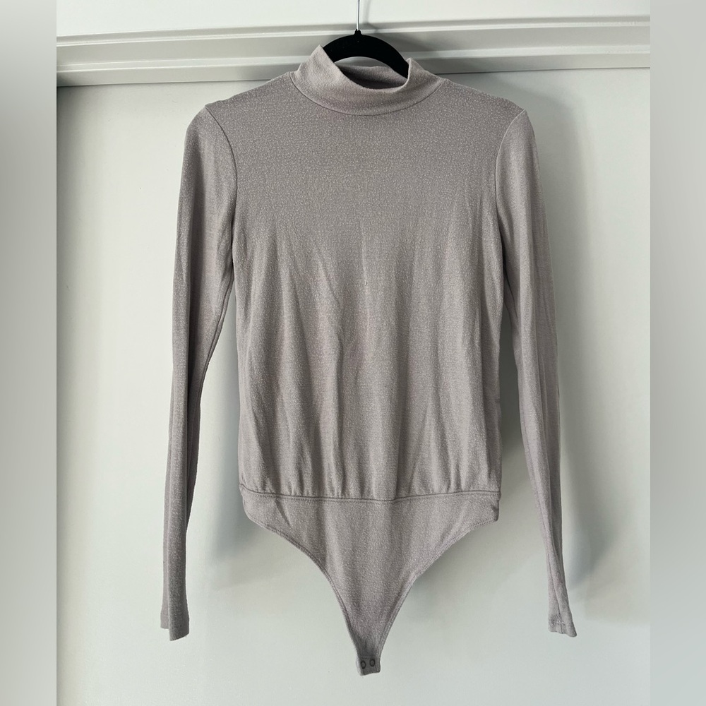 Abercrombie & Fitch | Soft A&F Mock Turtleneck Bodysuit | Gray | Small